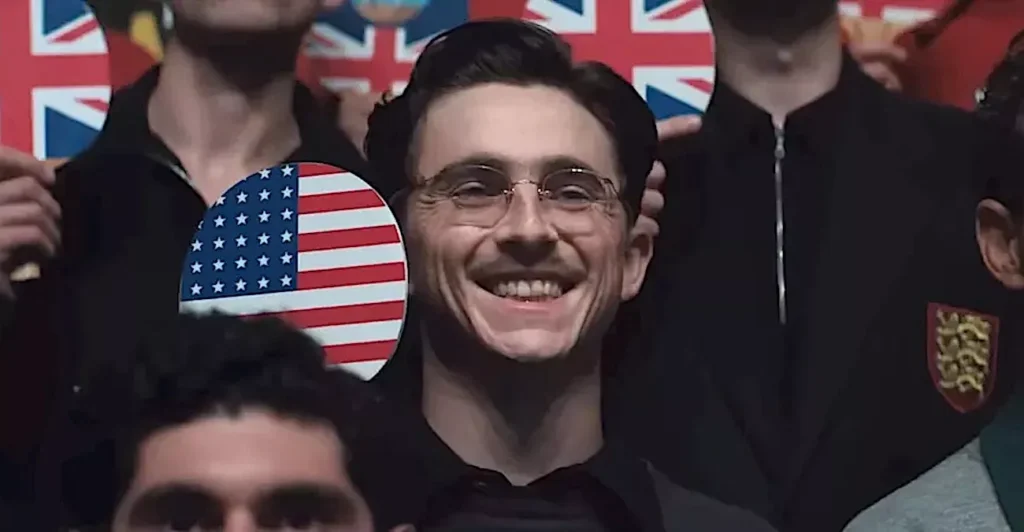 Timothée Chalamet as Marty Mauser in Marty Supreme