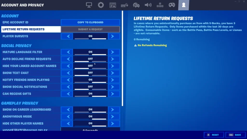 how to refund Skins Fortnite