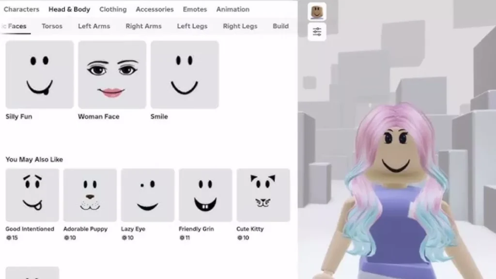 roblox character customization