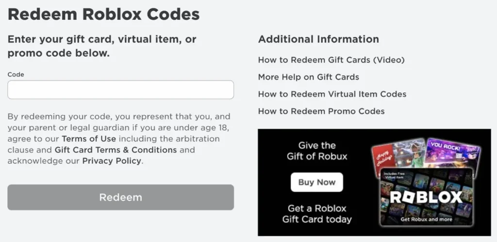 Roblox promo codes items