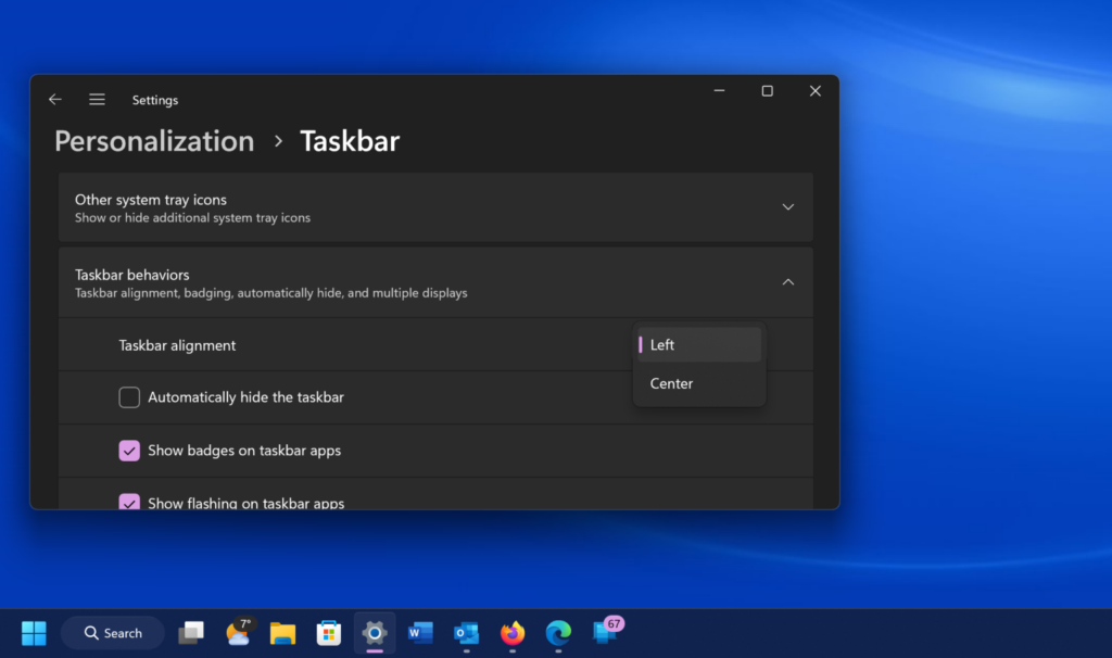 Realign the Start Button