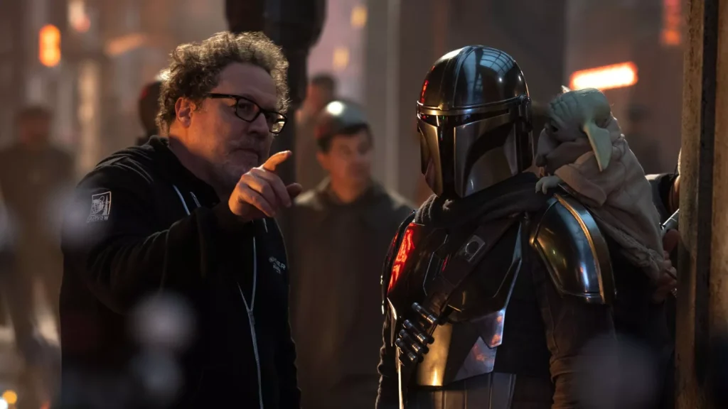 An on set pic from Star Wars: The Mandalorian and Grogu (2026)