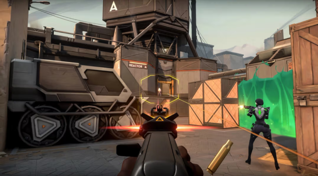 VALORANT game scene on the Bind map