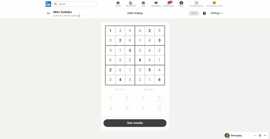 The Mini Sudoku Answer Today June 10, 2026