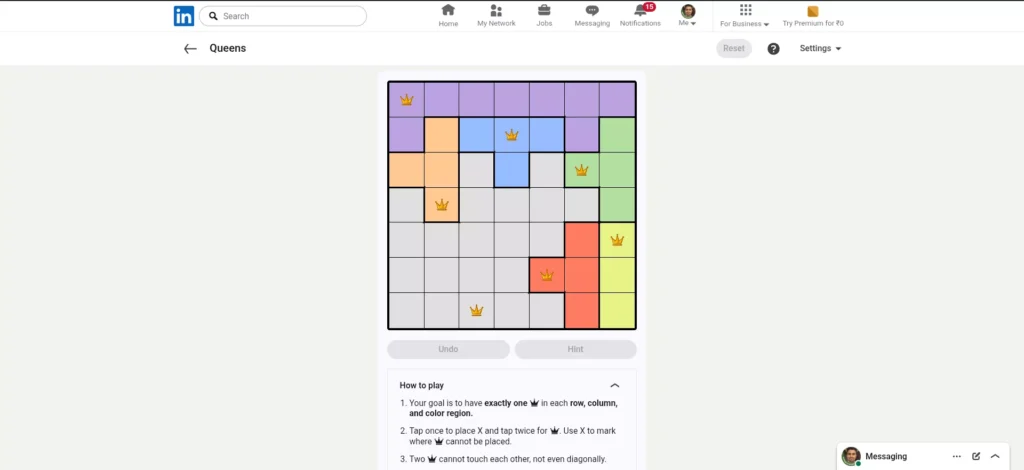 Queens puzzle answer today June 10, 2026