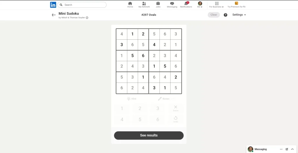 The Mini Sudoku Answer Today June 4, 2026