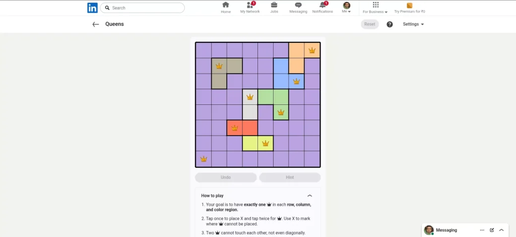 Queens puzzle answer today June 8, 2026