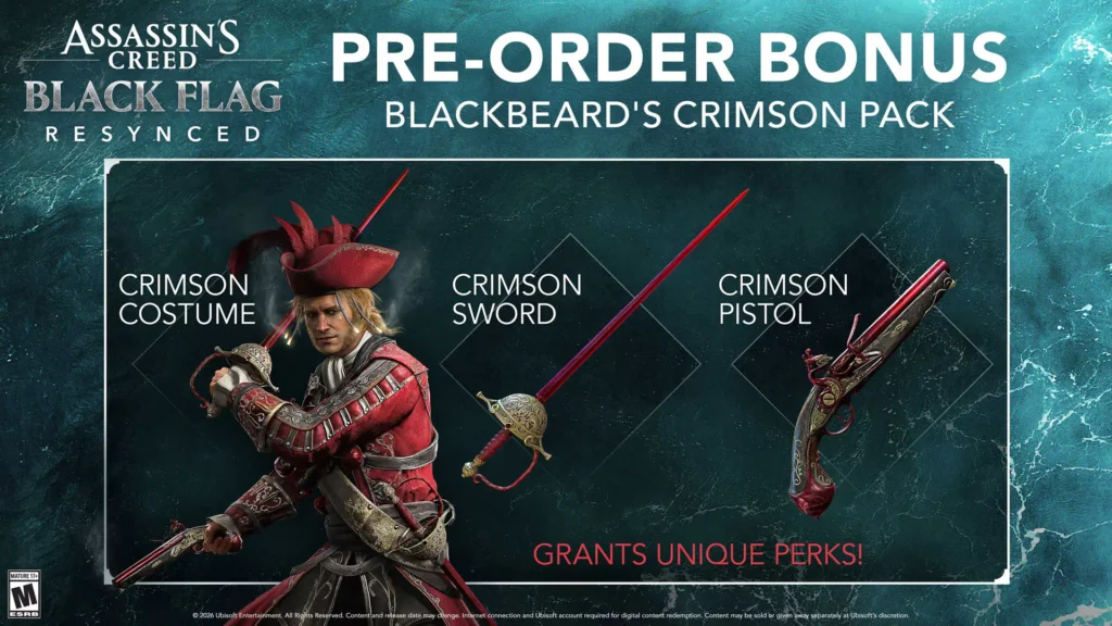 Assassin's Creed Black Flag Resynced Standard Edition pre-order bonuses.