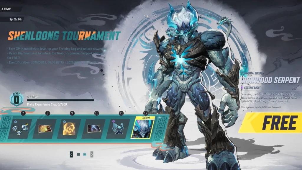 Groot's Ironwood Serpent skin in Marvel Rivals.