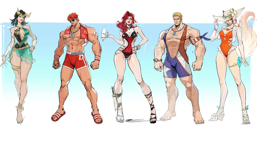 Marvel Rivals summer-themed skins for Summer Festival Event 2026.
