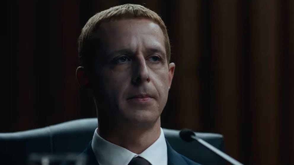 The Social Reckoning Trailer: Jeremy Strong Replaces Jesse Eisenberg in Aaron Sorkin's Sequel 2 A still from The Social Reckoning